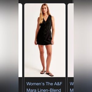 Abercrombie & Fitch Black Linen Vest Dress